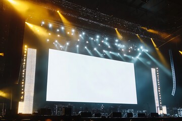 Concert Stage with Blank Screen, Ready for an Event