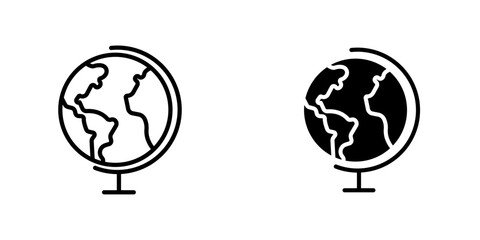 Globe icons thin line illustrations designs