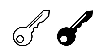 Key icons thin line illustrations designs