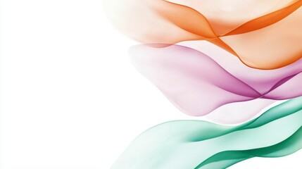 Flowing Ribbons of Color on White Backdrop
