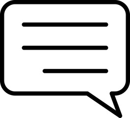 Chat icon. Blank white speech bubble in flat design, chatting box, message box icon. Balloon doodle style of thinking sign symbol. Speech bubble isolated on background.