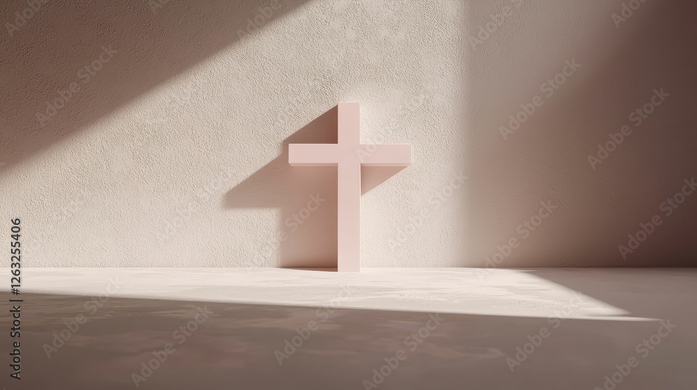 Poster light and shadow on a simple cross