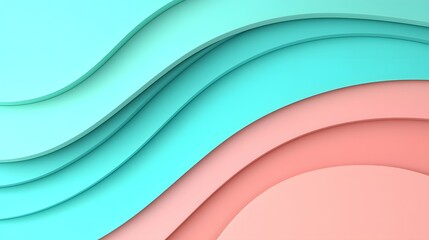 Abstract Wavy Layers in Soft Pastel Colors for Background Design