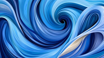 Abstract Blue Waves Swirling in a Whirlpool of Ocean Colors