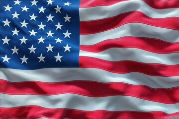 Obraz premium Waving US flag isolated on a smooth background showcasing its iconic design