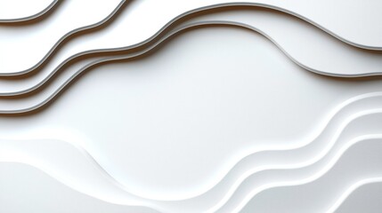Obraz premium A layered, abstract design featuring smooth, wavy lines in neutral tones, creating a modern and elegant aesthetic.