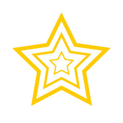 Isolated Golden Color Flat Star Icon