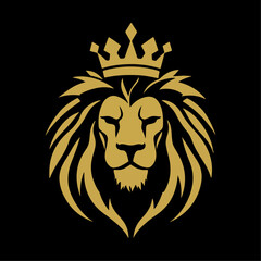 Obraz premium lion king silhouette logo vector