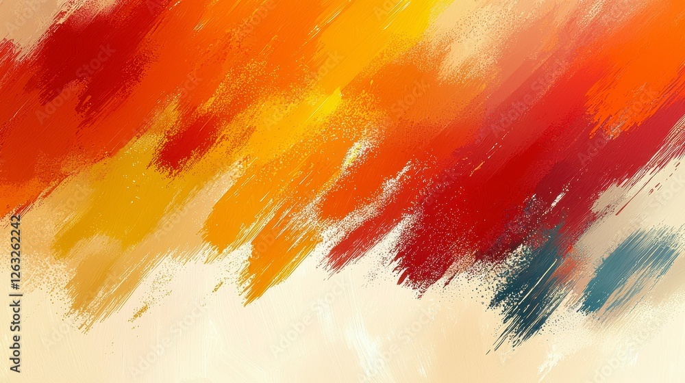 Poster abstract brush strokes color spectrum expression design