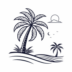 palm tree icon design template logo icon vector illustration