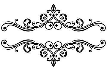 Elegant Vintage Dividers & Ornate Flourishes: Classic Decorative Line Art & Calligraphic Borders