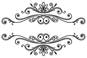 Elegant Vintage Dividers & Ornate Flourishes: Classic Decorative Line Art & Calligraphic Borders