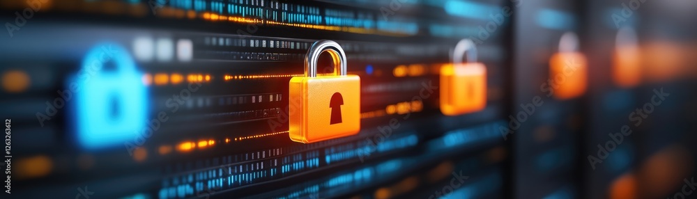 Poster cybersecurity measures against hackers digital environment infographic content virtual security secu