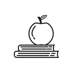 apple and books icon vector, books stack
