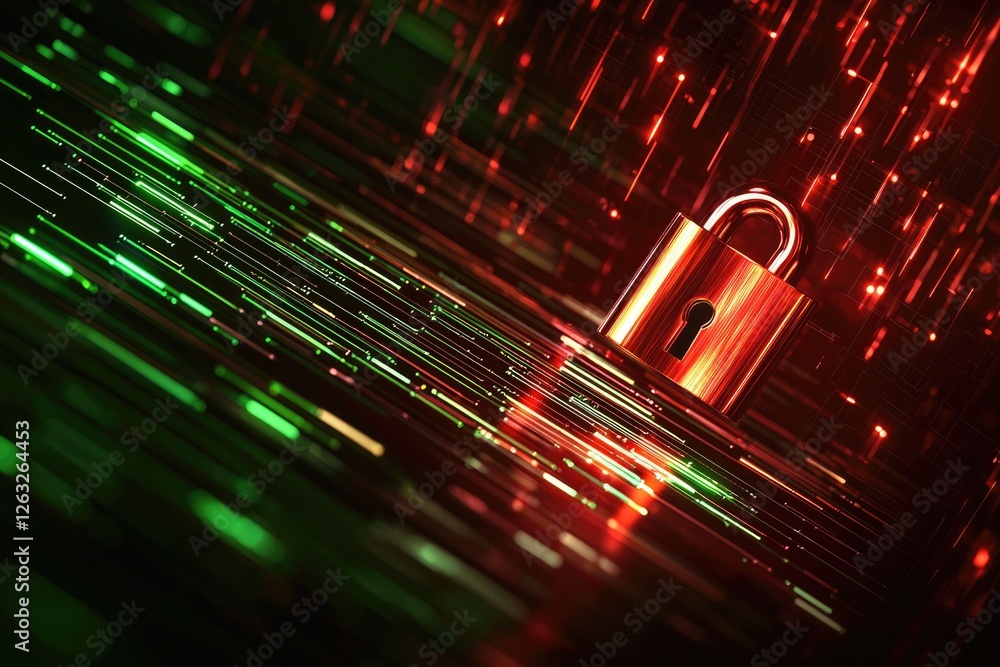 Poster cybersecurity lockdown protecting against hackers in a digital landscape visual artwork futuristic e