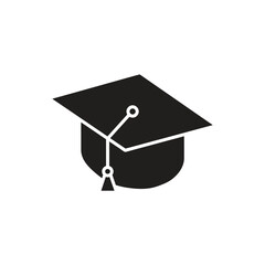 Graduation cap icon. line and glyph version, student hat outline and filled vector sign. Academic cap linear and full pictogram. Education symbol, logo illustration.