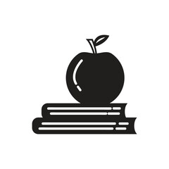 apple and books icon vector, books stack