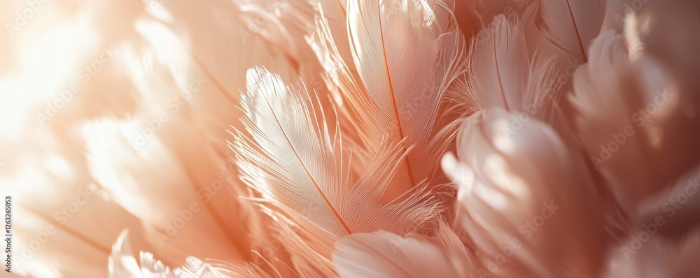 Poster Ethereal Feathers Soft Texture Background Design Element