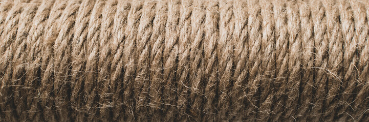 A large coil of linen rope