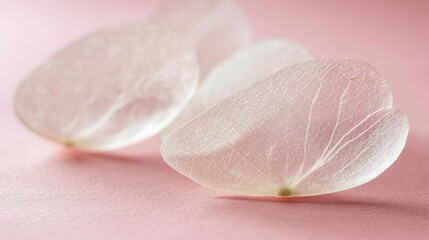 Delicate Translucent Petals on a Pink Background