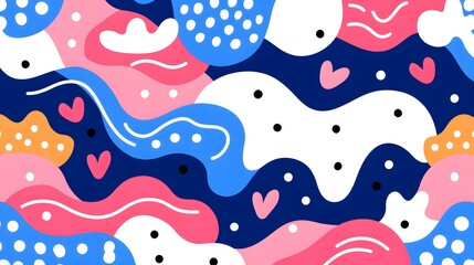 Fototapeta premium Colorful Abstract Pattern with Curves and Shapes for Creative Use
