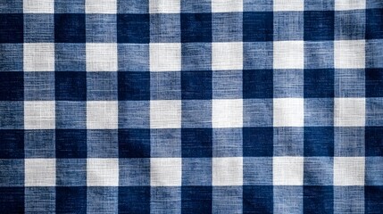 Blue and White Checkered Pattern Fabric for Home Decor and Crafts