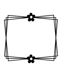 Square frame clip art design on plain white transparent isolated background for card, shirt, hoodie, sweatshirt, apparel, tag, mug, icon, poster or badge