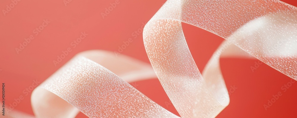 Poster abstract ribbon curl on a red background
