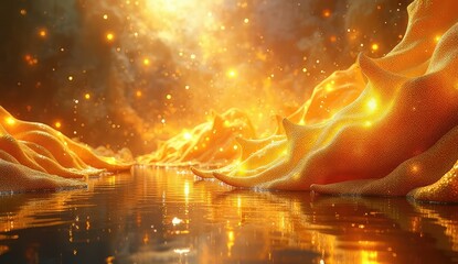 Fototapeta premium warm golden abstract texture with luminous finish