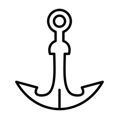 Anchor Outline Style Icon Design