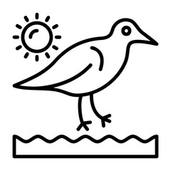Sandpipers Outline Style Icon Design