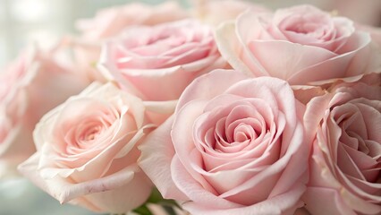 light pink roses in soft color and blur style for background