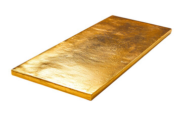 Highly Polished Pure Gold Sheet in Minimalist Studio Setting