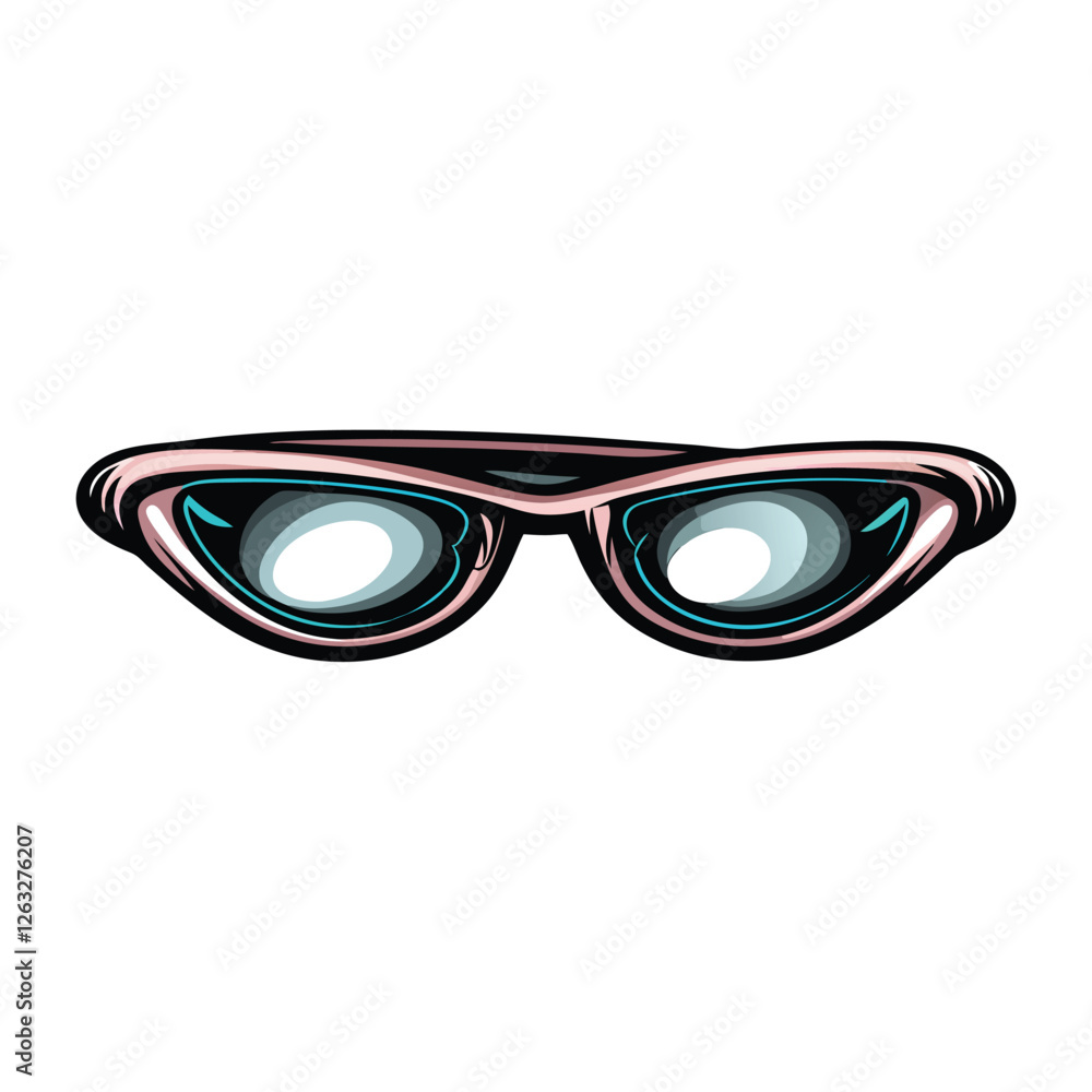 Poster create a high-resolution editable stroke vector graphic of a stylish pair of sunglasses, suitable fo