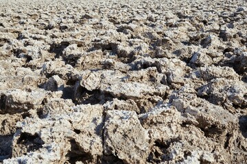 Death Valley National Park's Devil's Golf Course is comprised of salt that's been crystalized into rough and sharp formations