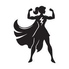 silhouettes,  women standing, confident poses, fashion illustration style,  black and white, graphic design, vector art, feminine power