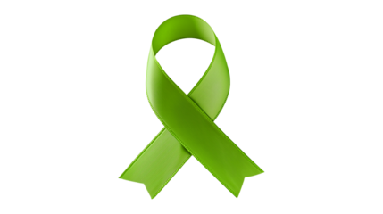 Symbolic green ribbon representing hope and support