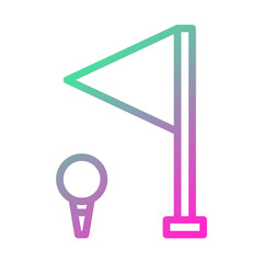 Minimalist Golf Course Icon with Ball and Flag