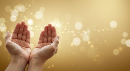hands with fingers splayed wide against a bright yellow background