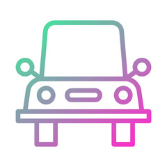 Gradient Car Icon, Minimalist Auto Vehicle Art