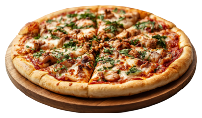Delicious pizza experience pizzeria food indoor isolated on transparent background