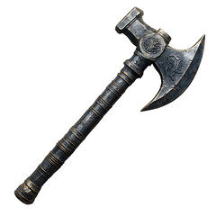 Grungy Flail Steel Weapon on White Background