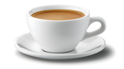 Obraz premium Classic Italian Ristretto Espresso in a White Cup on a Saucer, Perfect for Coffee Lovers