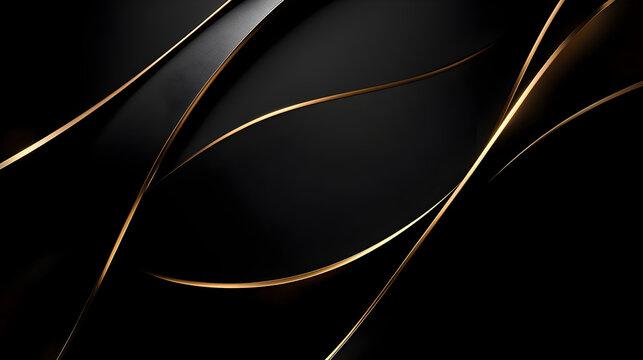 fondo negro con lineas doradas elegante y sofisticadas simple y resplandeciente con movimiento