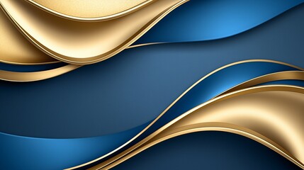 Fototapeta premium Abstract gold blue wave design, background texture
