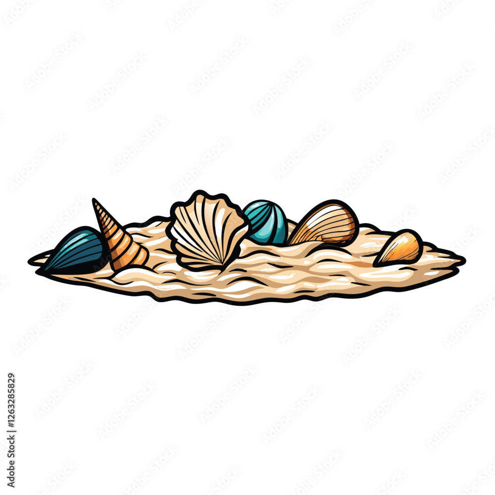 Poster editable-stroke-vector-of-a-seashell-collection-on (1).eps