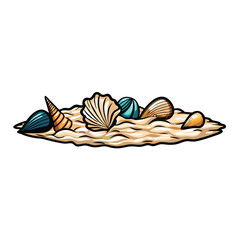 Naklejka premium editable-stroke-vector-of-a-seashell-collection-on (1).eps