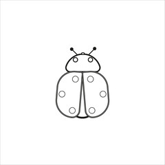 Ladybug insect icon. Outline bug symbol. Simple beetle shape. Vector illustration. EPS 10.