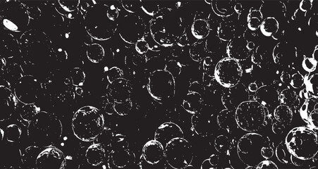 Monochrome texture composed of irregular graphic elements. Distressed uneven grunge background. Abstract vector illustration. Overlay for interesting effect and depth. Isolated on white background.
