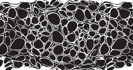 Obraz premium Monochrome texture composed of irregular graphic elements. Distressed uneven grunge background. Abstract vector illustration. Overlay for interesting effect and depth. Isolated on white background.